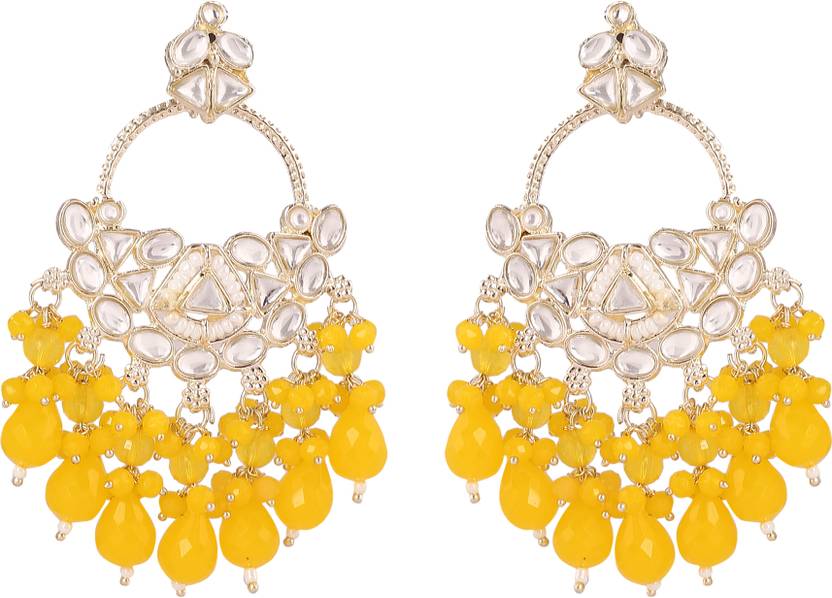 Zarmar fashion LAKHNAWI STYLE CHANDBALI DROP EARRINGS Beads Alloy Chandbali Earring