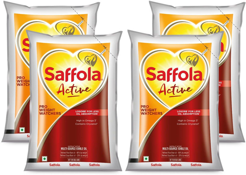 Saffola Active 4 Packs Blended Oil