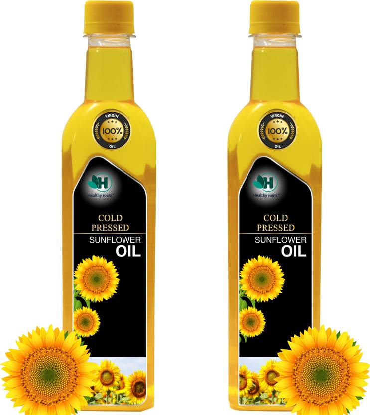Healthy Roots Cold Pressed Sunflower Oil (2 x 1L) Pack of 2 Chekku