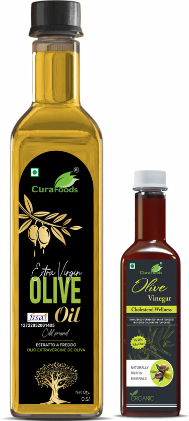 Cura EXTRA VIRGIN OLIVE OIL 500ml I Free Olive vinegar 200ml I