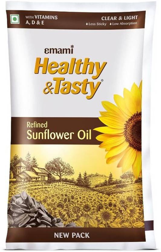 EMAMI Healthy & Tasty Refined Sunflower Oil Pouch Price in India Buy