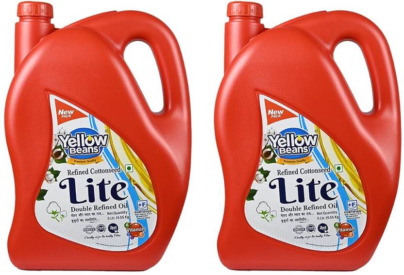 Yellow Beans Cotton seed Oil Combo Pack Of 2 (5L Each) Refined Cooking Oil for Balanced Diet Cottonseed Oil