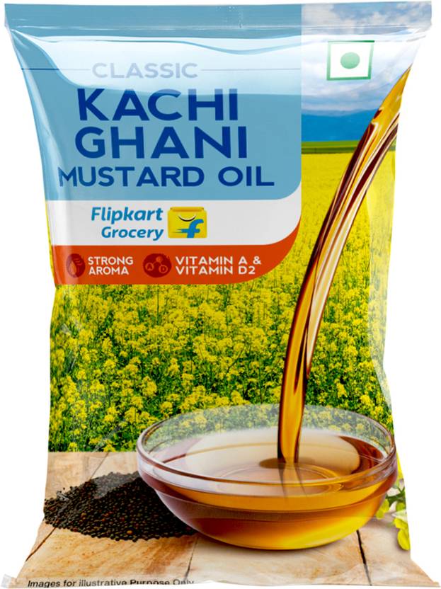Classic Kachi Ghani Mustard Oil Pouch by Flipkart Grocery Price in