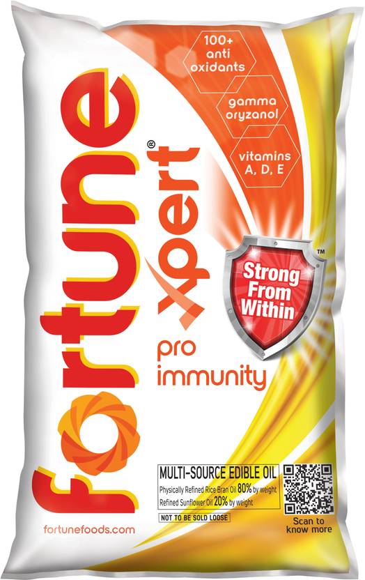 FORTUNE Xpert Pro Immunity Blended Oil Pouch (Mix tel)  (1 L)