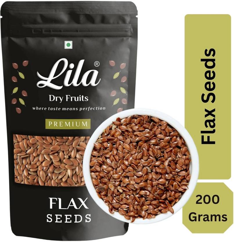 lila dry fruits Premium Raw Flax Seeds|Healthy Snacking|Alsi 200gm Brown Flax Seeds