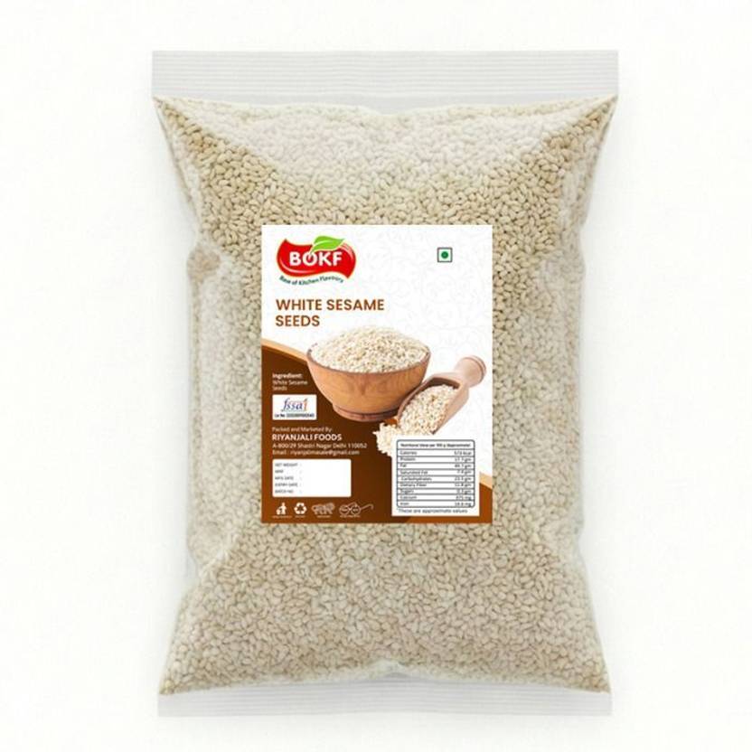 BOKF Safed Til | Rich in Calcium, Protein White Sesame Seeds