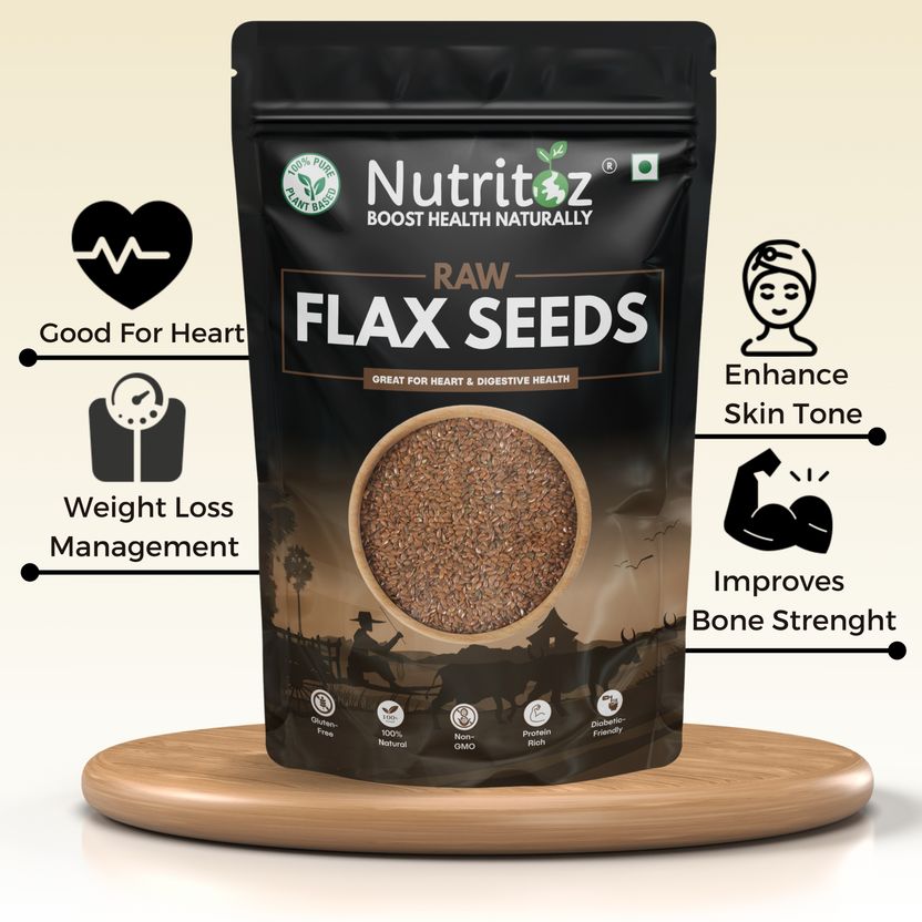 Nutritoz Raw Flax, Pumpkin & Sunflower Seeds Combo 10 Pack of 10 - Image 3