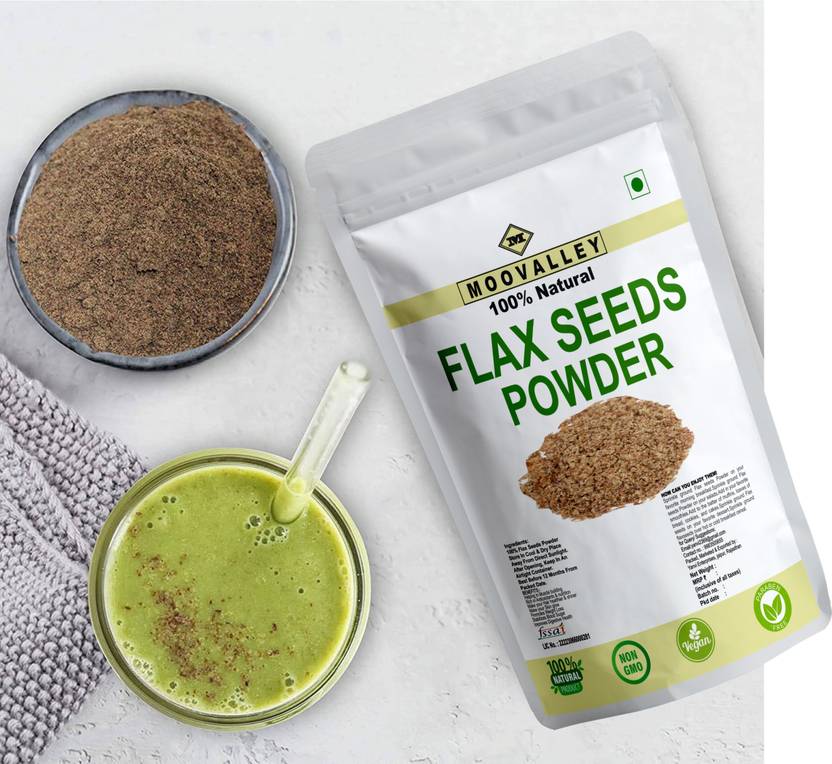 Moovalley Flax Seeds Powder for Weight Loss Rich in Protein, Omega 3 and Fiber Brown Flax Seeds