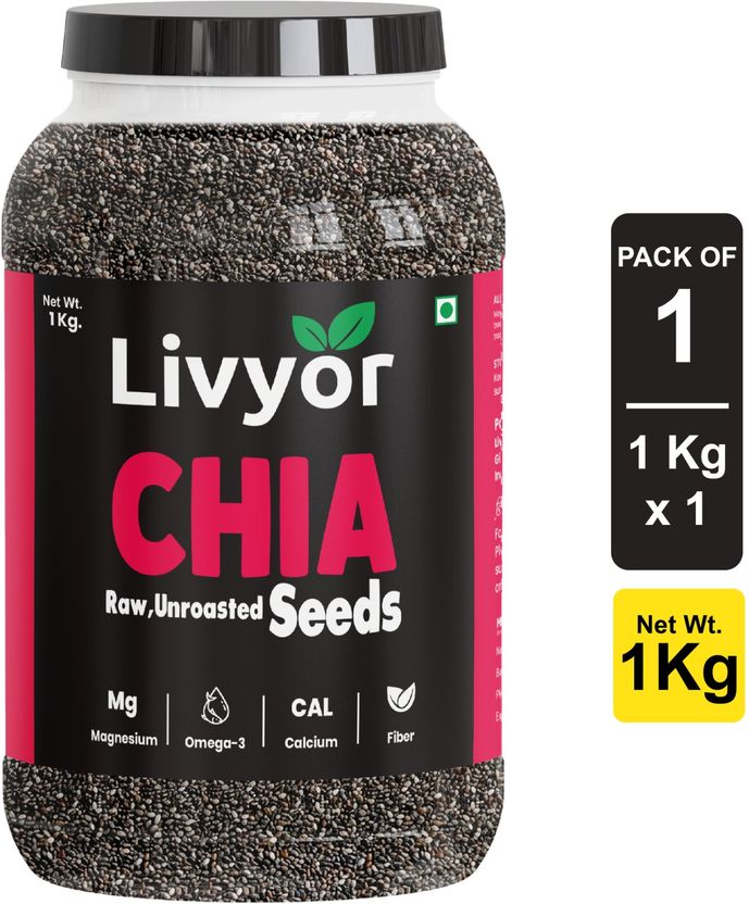 LIVYOR Raw Chia Seeds for Weight Loss, Omega 3 & Fiber - Image 1