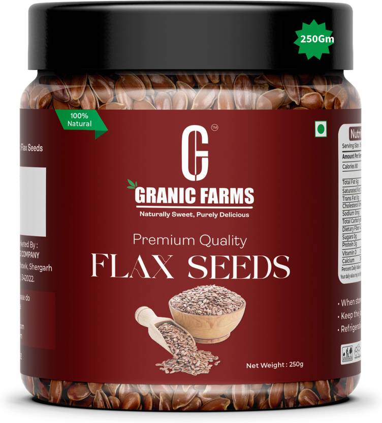 GRANIC FARMS Premium Raw Flax Seeds, Healthy edible Seeds, Rich in Omega 3| Brown Flax Seeds