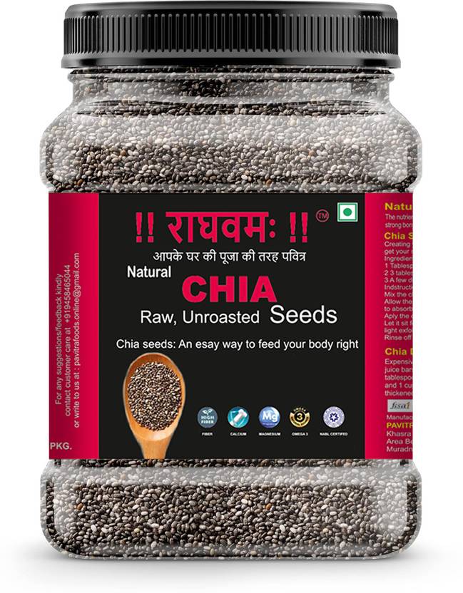 RAGHAVAM Raw Chia Seeds for Weight loss with Omega 3 and Fiber, Rich in