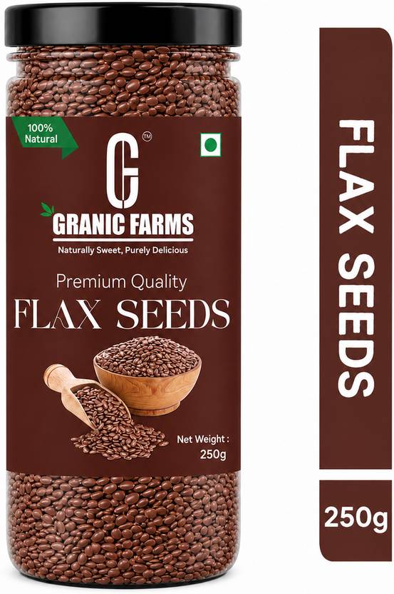 GRANIC FARMS Premium Raw Flax Seeds, Healthy edible Seeds, Rich in Omega 3 Brown Flax Seeds