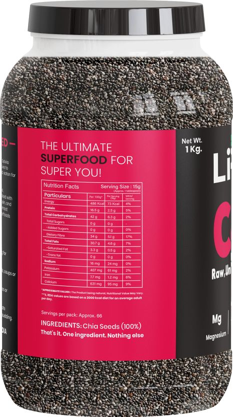 LIVYOR Raw Chia Seeds for Weight Loss, Omega 3 & Fiber - Image 2