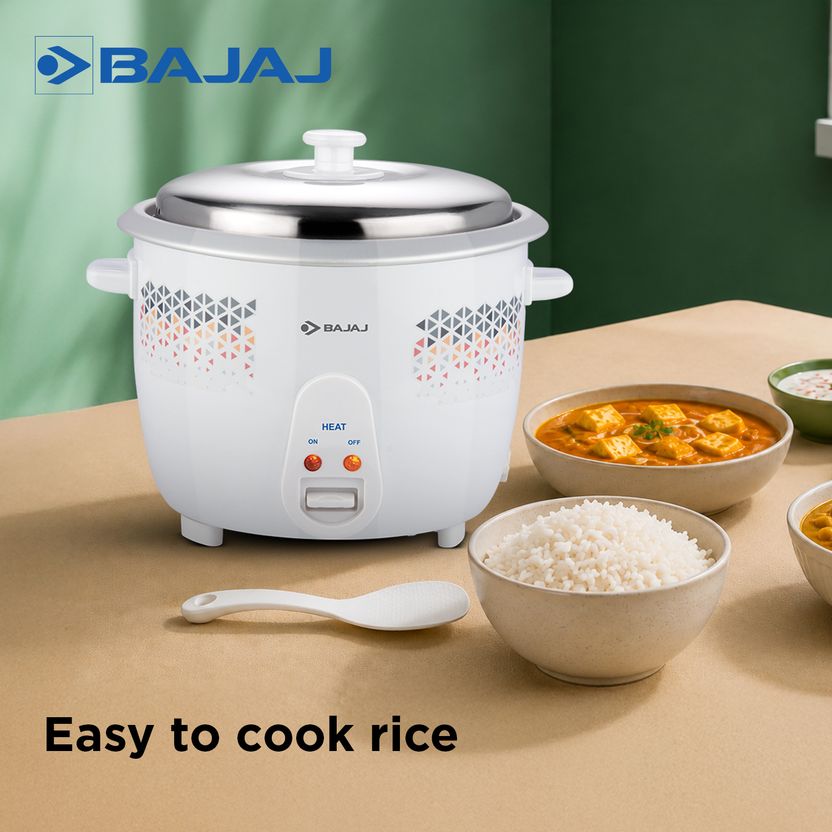 BAJAJ RCX 1.8 DLX Electric Rice Cooker (1.8 L, White) - Image 4