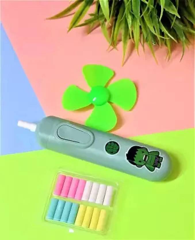 Bonafide HULK Super Hero Themed Electric Eraser w/Fan & Extra Refills for Kids & Adults Cordless Electric Eraser