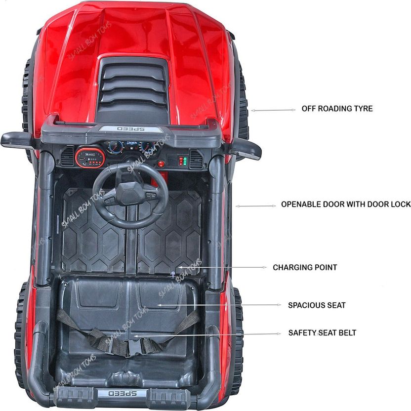 CLAYBORN POBO 4X4 Red Kids Jeep - Image 4