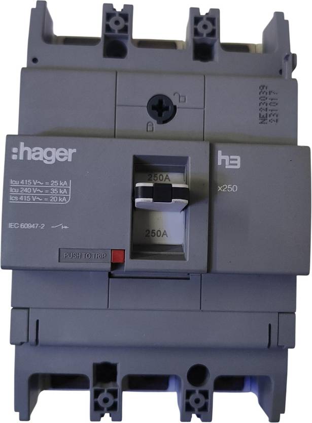 Hager Three Pole MCCB 250A HHB250Z MCB Price in India - Buy Hager Three ...