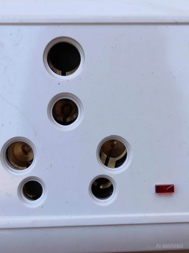 GINGER Switch Socket- Combined Power Box with Switch Socket (6A&16 AMP) 16 A Five Pin Socket