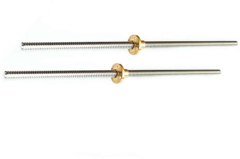 Start Rod INVENTO 2Pcs 200mm Trapezoidal LeadScrew Single Start Rod T10 10mm ...