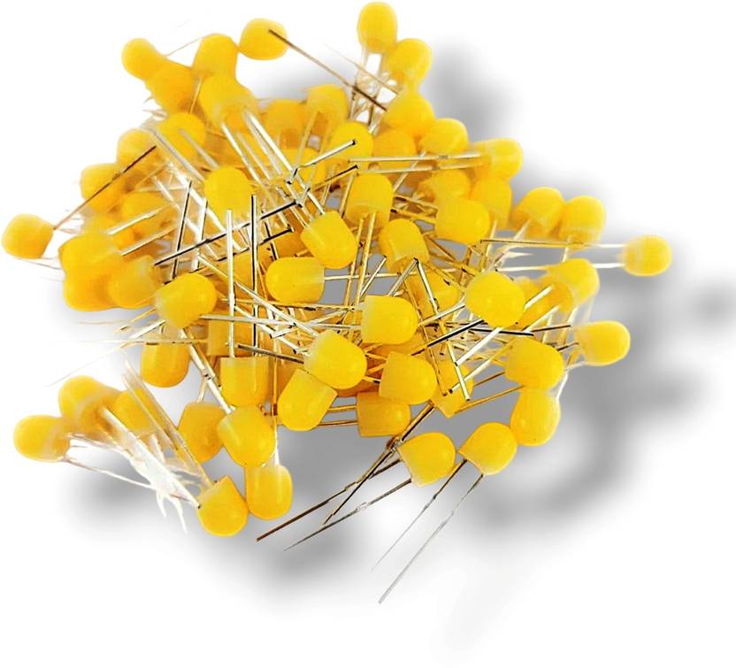 AVISRI (Pack of 50) 4.8mm 360⁰ COOL YELLOW LED Light Electronic Hobby Kit