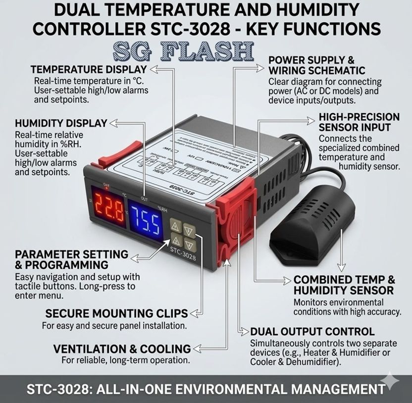 EASTRA STC-3028 Temperature and Humidity Controller - Image 7