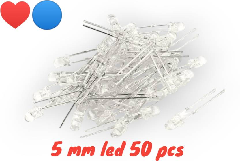 AVISRI 50 Pics 5mm 2in1 Red & Blue Color Auto Changing LED Light Electronic Hobby Kit