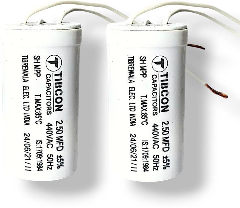 AVISRI (PACK OF2) TIBCON fan capacitor 2.5 MFD, 440V AC ceiling fan capacitor Electronic Components Electronic Hobby Kit