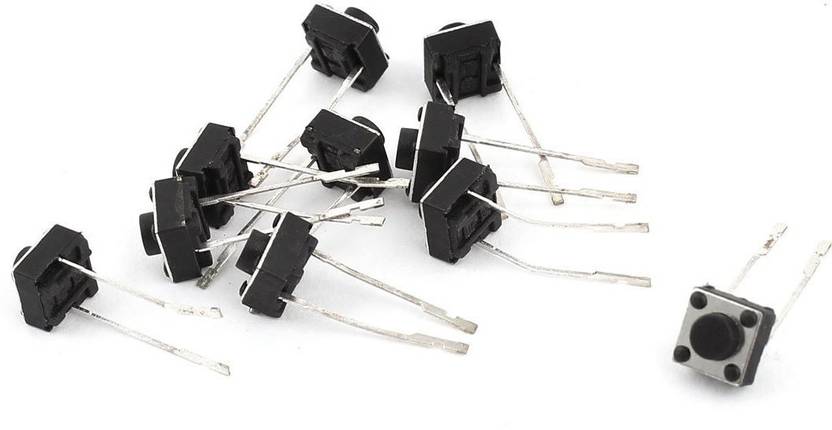 RANVIRKAR 2 Pin Tactile Switch micro - Push to ON button (Pack of 10 ...