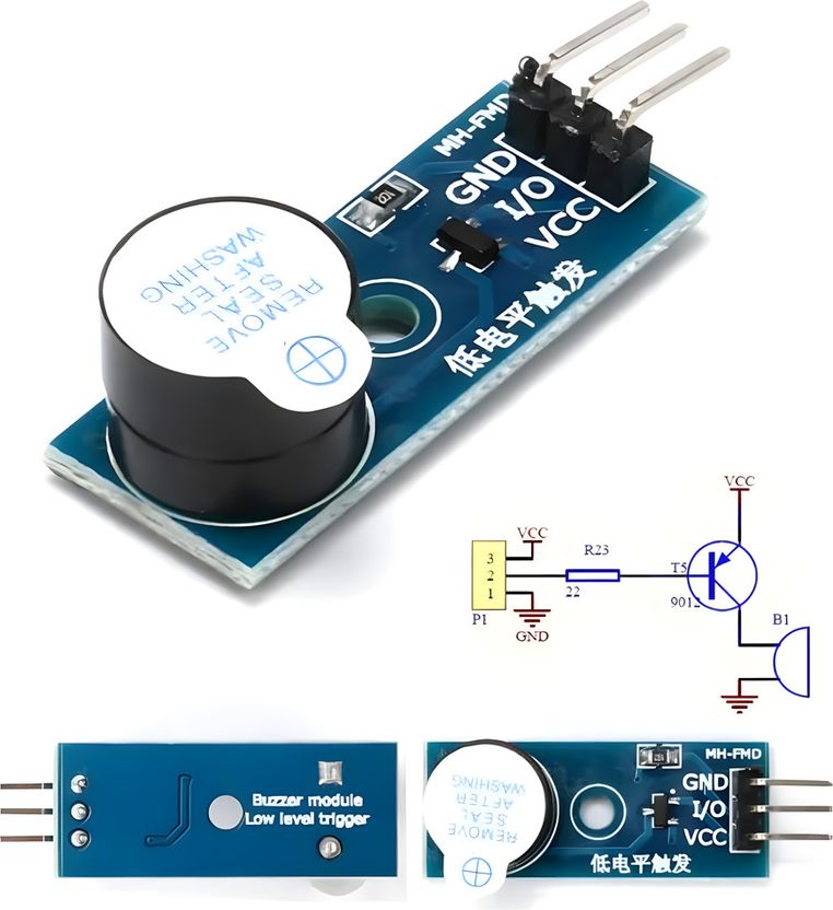 S K Emporium Active Buzzer Module 3.3V-5V Piezo Beeper Pack of 1 - Image 4