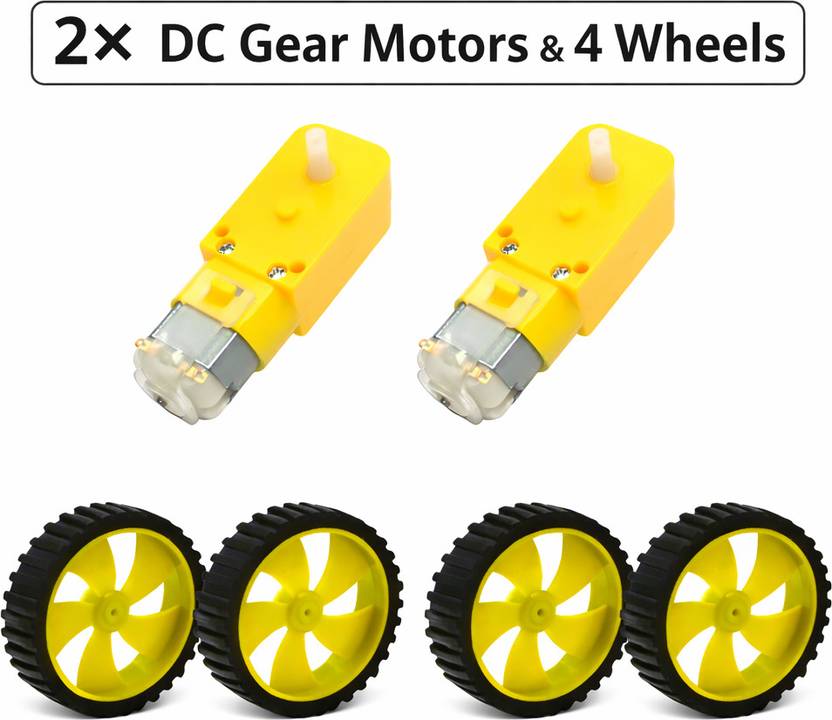 Electrical Bro ElectricalBro BO Motor and Wheel Kit, 2 Motors & 4 Wheels Set Electronic Components Electronic Hobby Kit