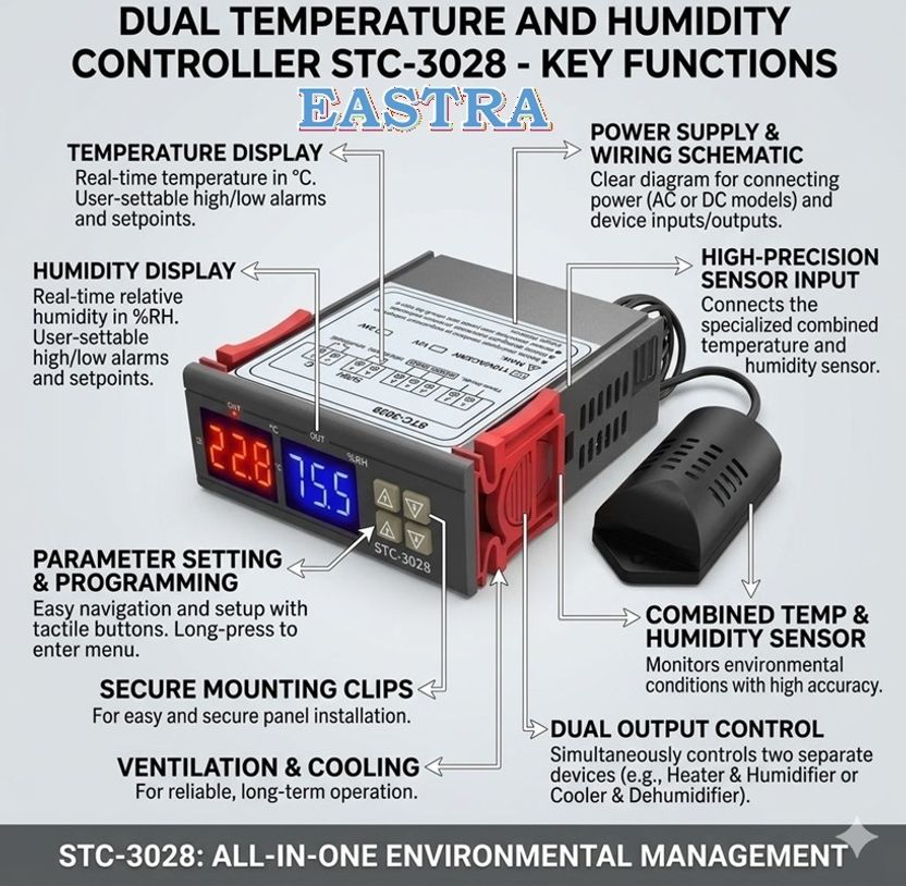 EASTRA STC-3028 Temperature and Humidity Controller - Image 1