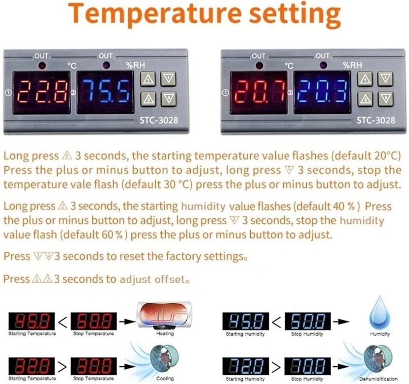 EASTRA STC-3028 Temperature and Humidity Controller - Image 4