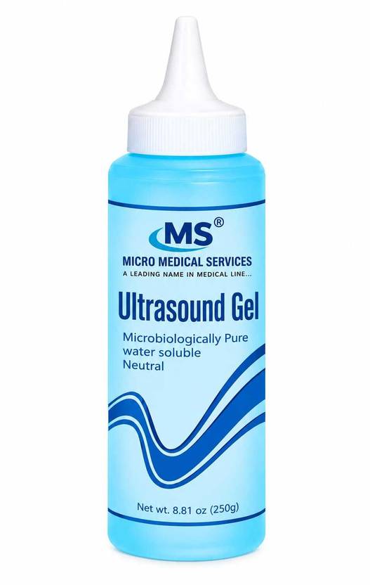 Micro medical services Ultrasound Gel 250g Blue Squeeze Bottle | Smooth Water Soluble Gel Convenient Packaging for Compatible Ultrasound Equipment Electrotherapy Device