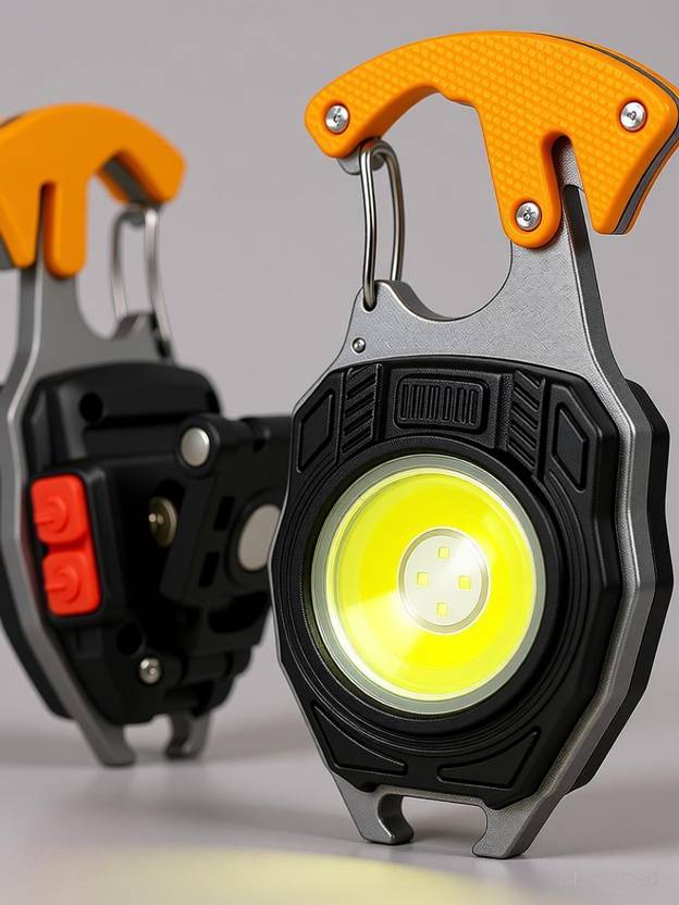 Bistrodel Rechargeable Keychain LIGHT with 6 Lighting Modes & Cigarette Lighter 1.5 hrs Torch Emergency Light