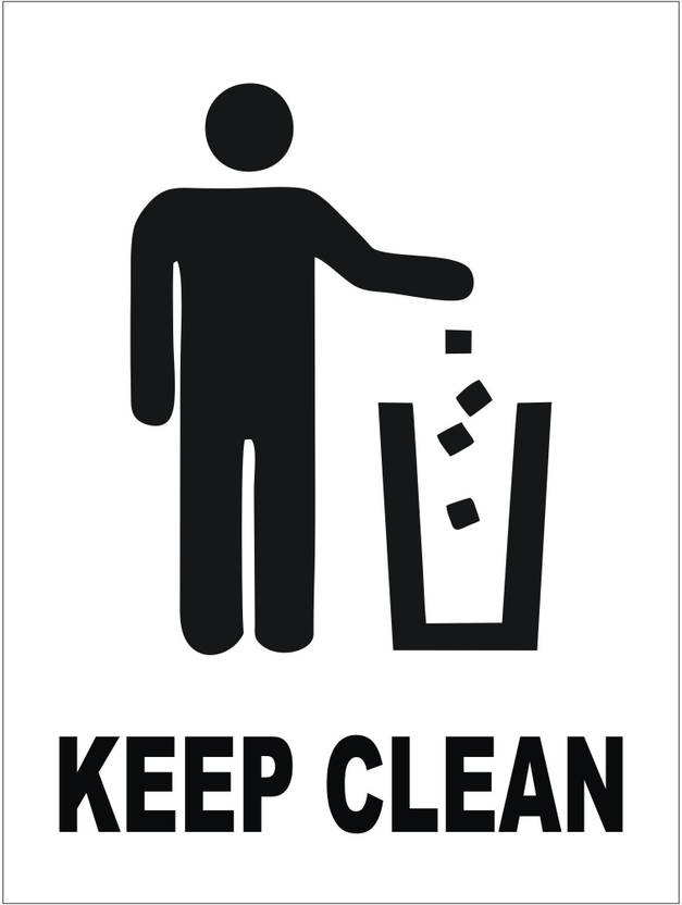 signEver Keep Clean Dustbin Sign Board For Banks Office School Hospital ...