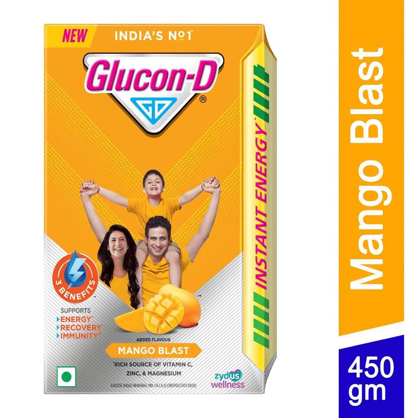 GLUCON-D Mango Blast with 3 Benefits of Energy, Recovery, and Immunity, Refill Sports Drink