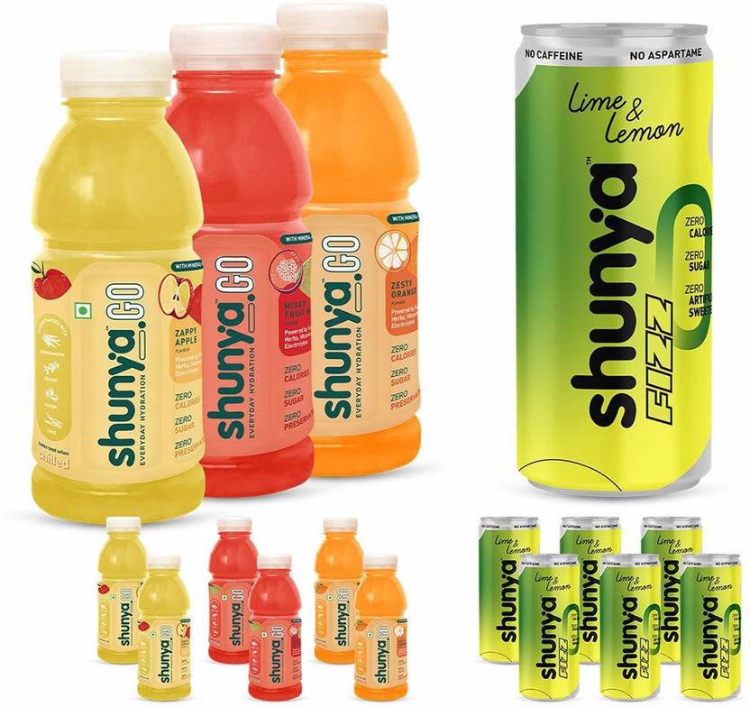 shunya Go + Fizz Lime & Lemon ComboSugar Free Flavoured Drink 300ml