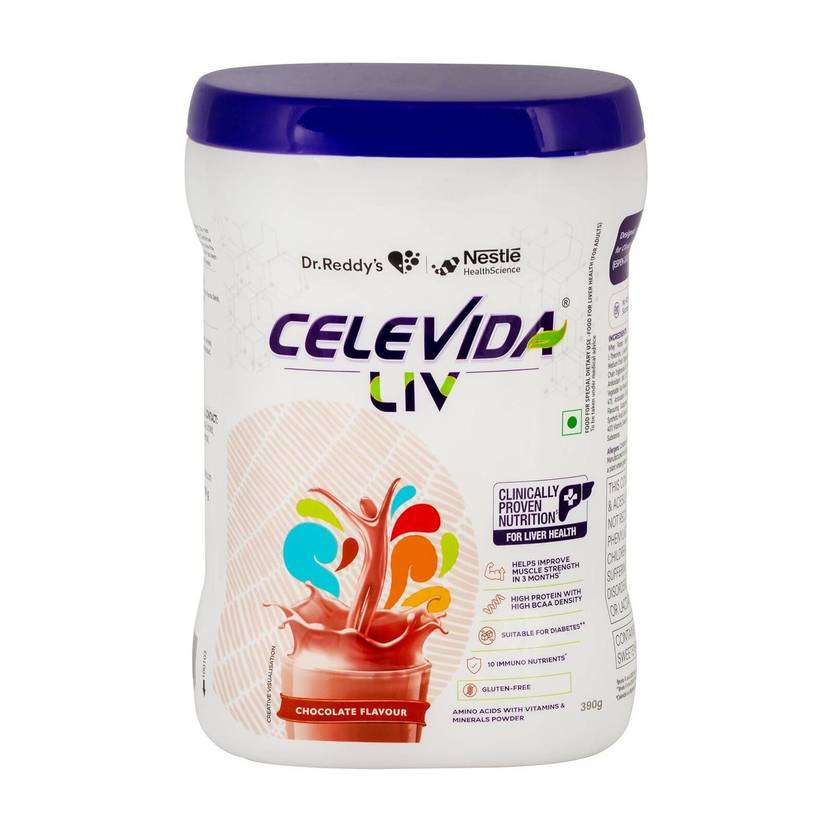 CELEVIDA Dr.Reddy's Liv | Nutrition Drink for liver health | Chocolate Flavour Nutrition Drink