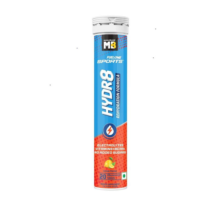 MUSCLEBLAZE One Sports Hydr8, Rehydration Formula with Vitamins & BCAAs, 20 Tablets Hydration Drink