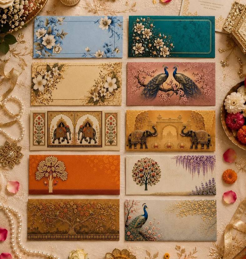 BSFA Assorted Designer Cash Envelopes for Gifting Money, Fancy Shagun Envelopes Envelopes