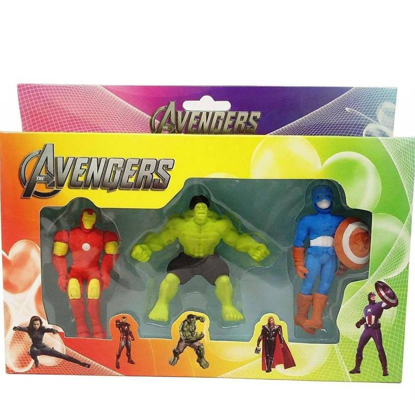 tedmei Advikavya AVENGERS ERASERS(SET OF 1-IRONMAN,HULK,CAPTAIN AMERICA) Non-Toxic Eraser (Multicolor) Non-Toxic Eraser