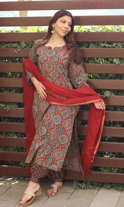 Janoi Women Viscose Rayon Kurta Pant Dupatta Set