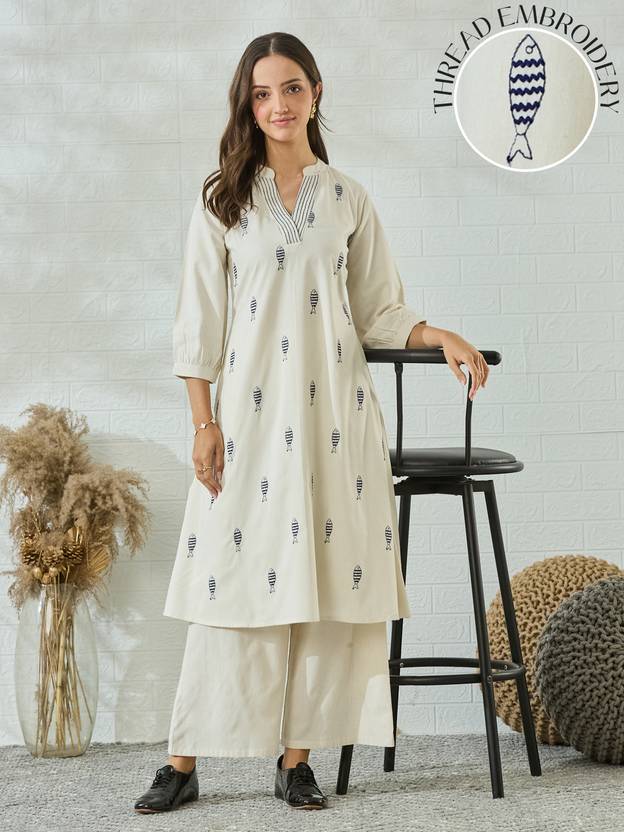 MOKOSH Women Pure Cotton Kurta Palazzo Set