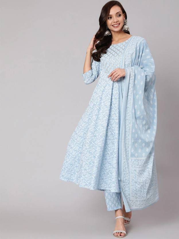 Jaitpuriya fashion Women Pure Cotton Kurta Pant Dupatta Set