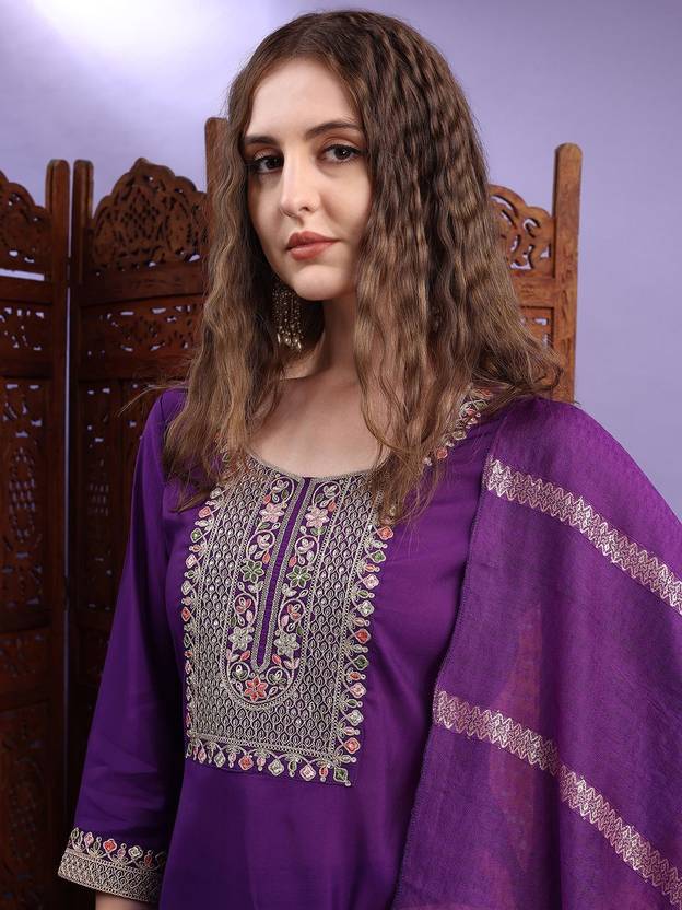 Hritika Women Cotton Silk Kurta Pant Dupatta Set