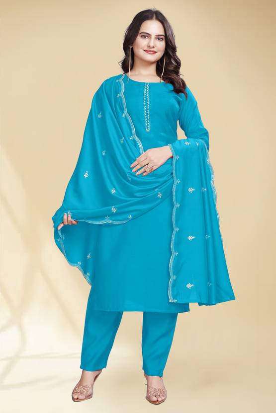 BVM Embroidered Kurta, Trouser/Pant & Dupatta Set