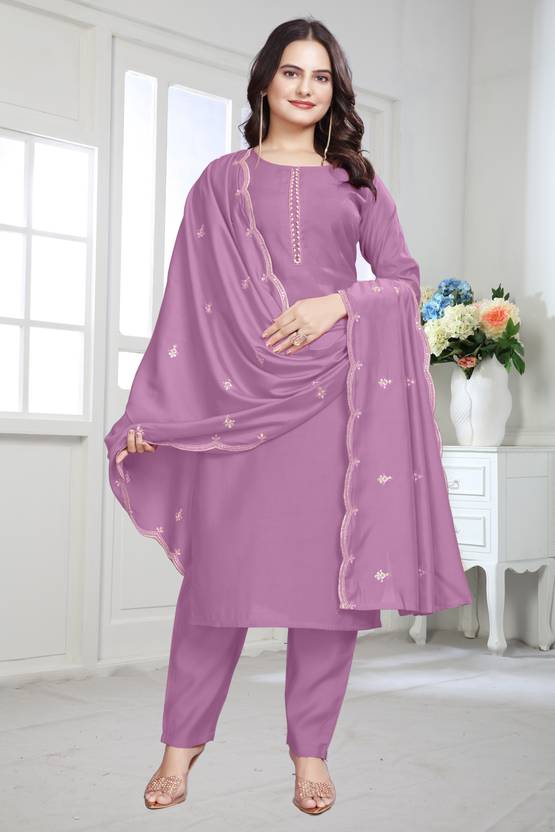 BVM Embroidered Kurta, Trouser/Pant & Dupatta Set