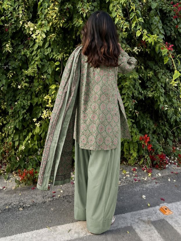 Gosriki Women Kurti Salwar Dupatta Set - Image 2