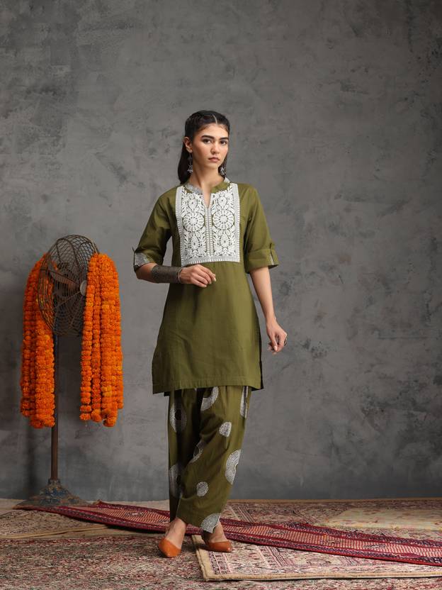 Khushal K Women Pure Cotton Kurti Salwar Set