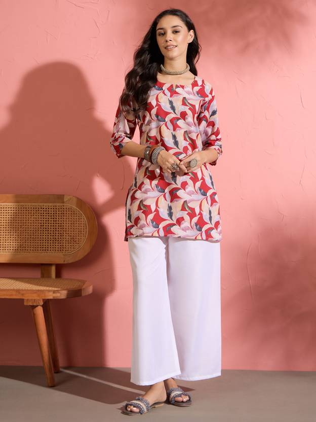 SURUKH Women Pure Cotton Ethnic Top Palazzo Set